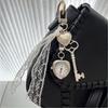 Romance Heart Pocket Watch Charm Keychain Portable Sturdy Alloy Gift for Her