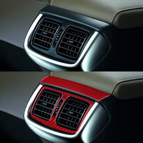 2X Red Carbon Fiber Rear Air Vent Outlet Cover Sticker For Toyota Hilux 2015-21