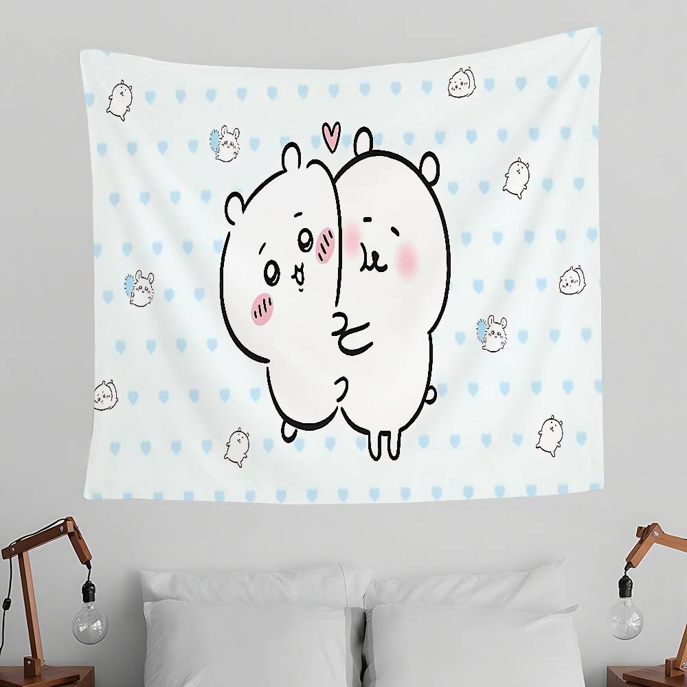 JJoke Bear Kawaii Tapestry Wall Hanging Tapestry Art Deco Blanket Curtain Hanging At Home Bedroom Living Room Decor