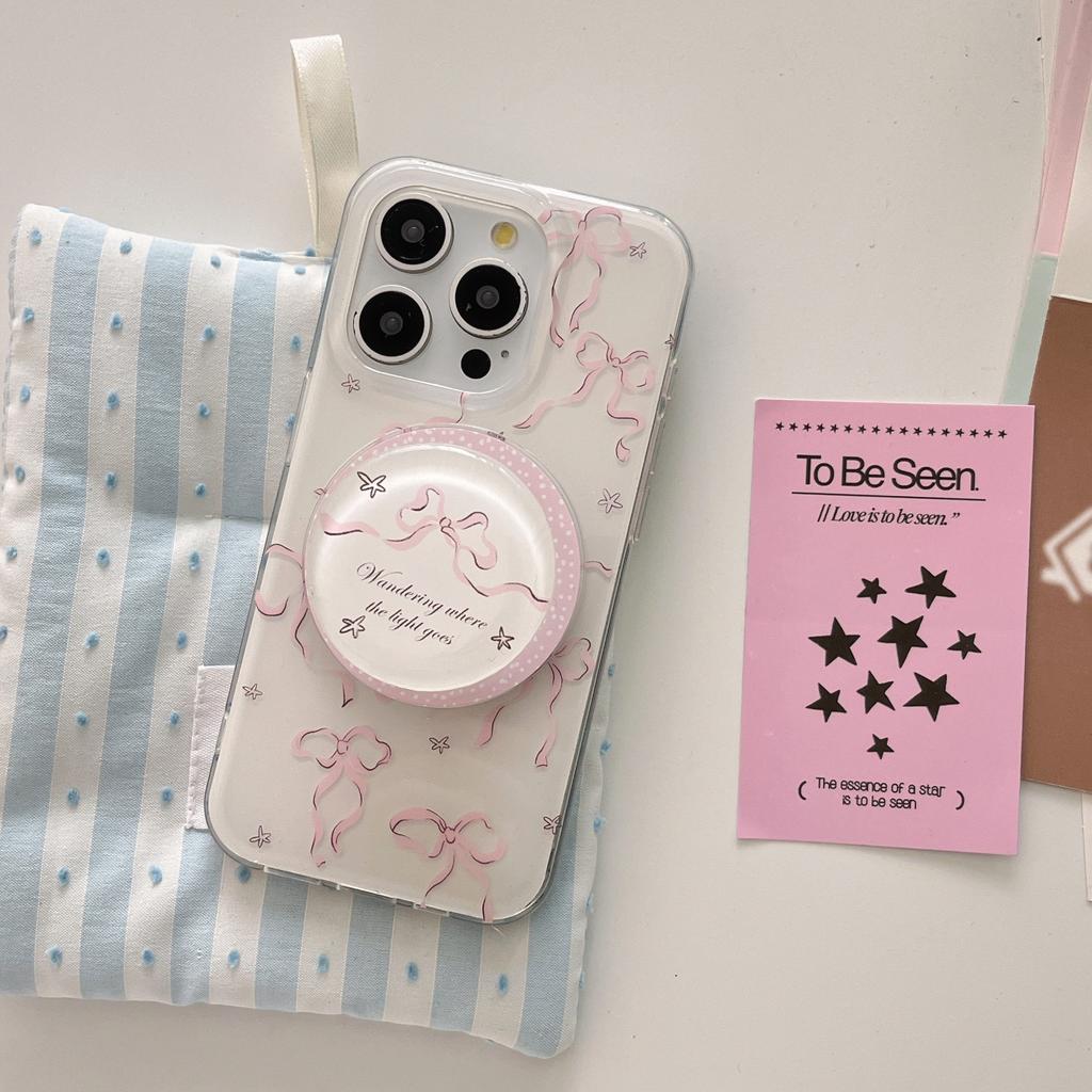 New Creative IMd Big Hole Bow Magnetic Suction for IPhone16 for Apple 15ProMax Phone Case 14Pro