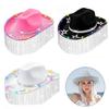 Crystal Cowboy Hat Flickering Tassels Hat for Disco House Cocktail Parties