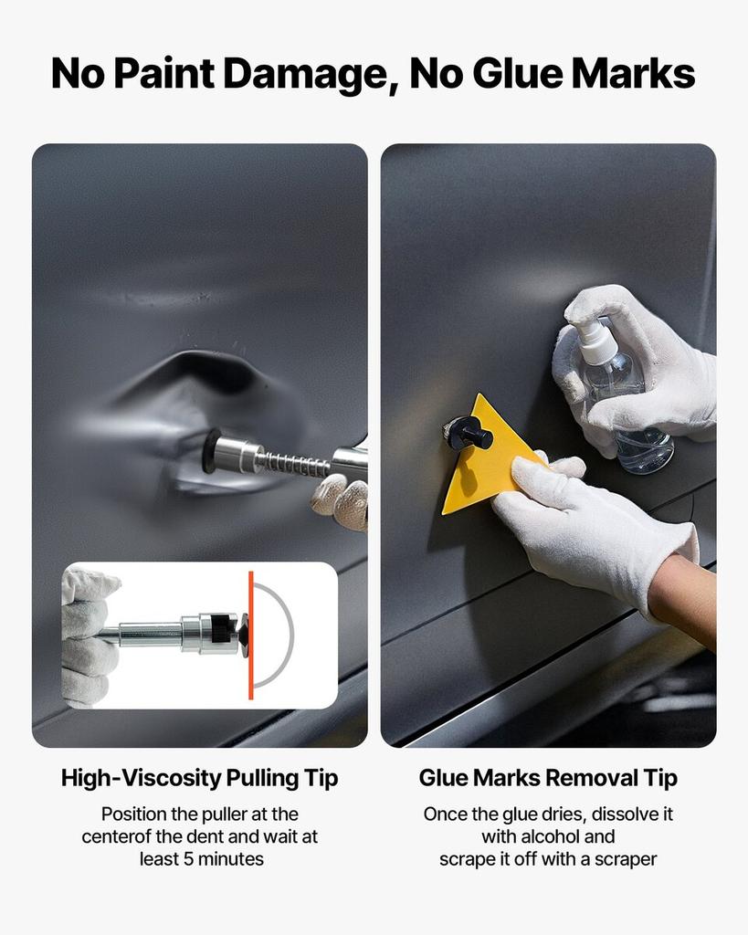 Dent Puller Kit, 100 PCS Paintless Dent Removal Kit with Golden Lifter, Bridge Puller, Slide Hammer T-Bar, Glue Gun, Auto Body Hail Damage Remover