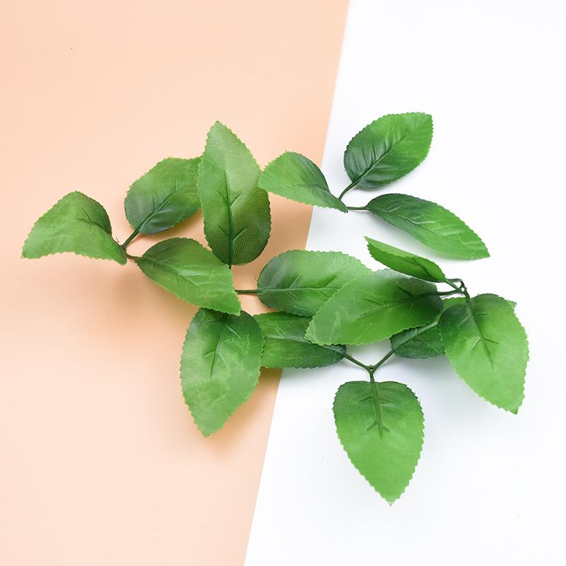 

50pcs Fake Leaf Decorative Flowers Wall Wreaths Christmas Decor for Home Wedding Diy Gift Box Silk Rose Leaves Artificial Plants