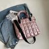 IELGY Large Capacity Handbag Fashion Solid Color Diamond Tote Bag