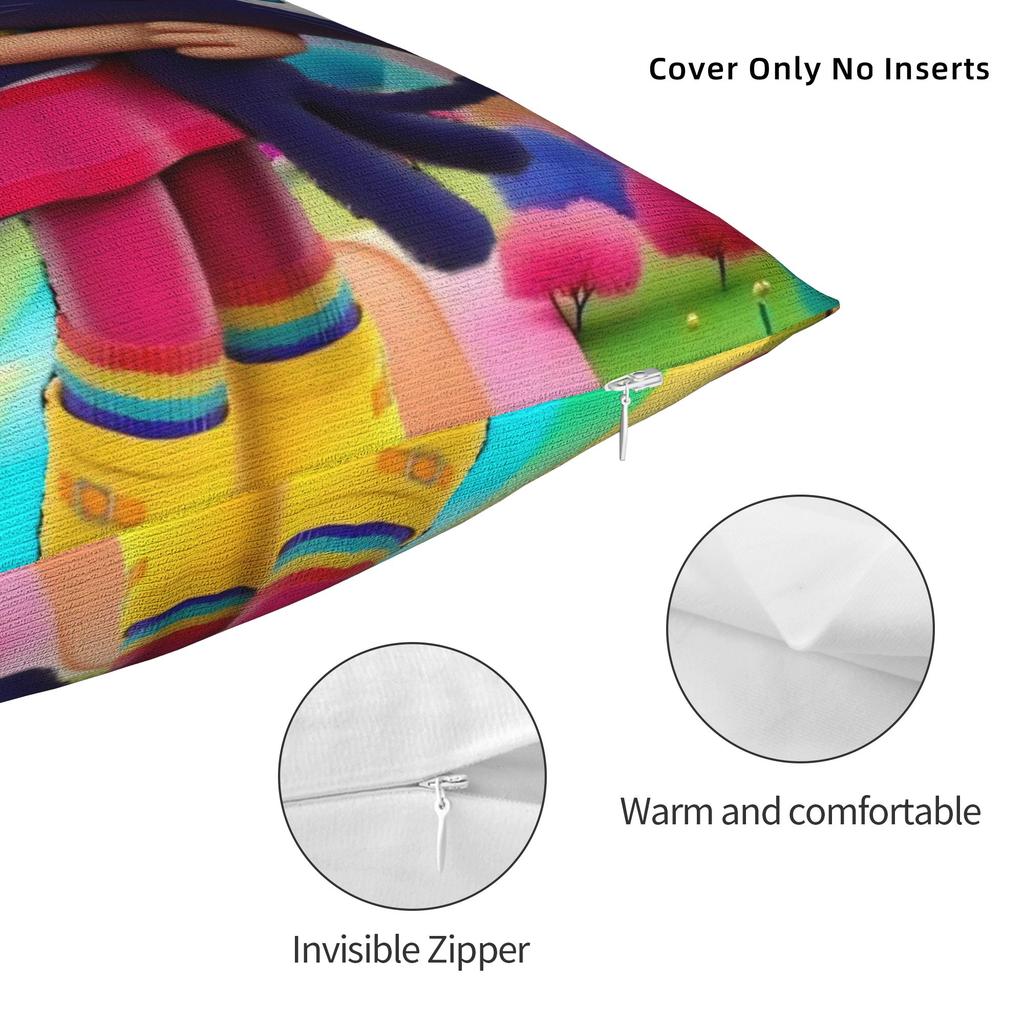 True Rainbows Kingdoms Cartoon Pillowcase Polyester Cushion Cover Decorative Pillow Case Cover Seat Zipper 45X45cm