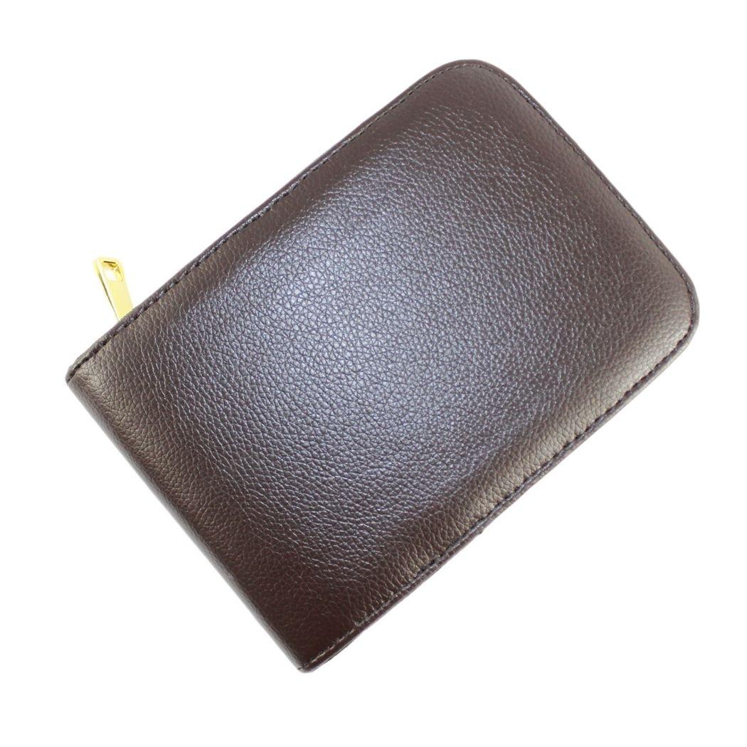 

Gullor Fountain Pen Case for 12 Brown Leather with Golden Zipper Pens,