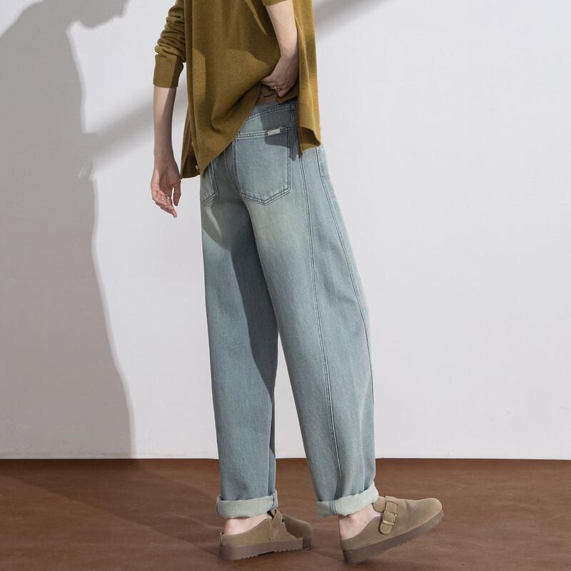 Demana Women's Casual Loose-Fit Washed Denim Pants