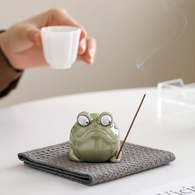 Frog Incense Holder Incense Burner Animal Ornament Tea Ceremony Use Home Indoor Incense Stand Aroma Diffuser Ornament Decor