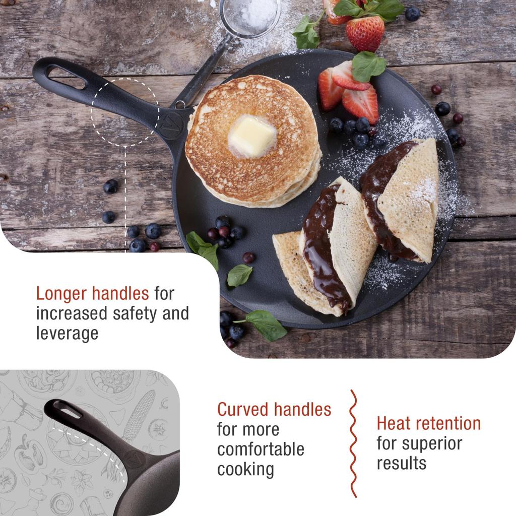 [VICTORIA] VICTORIA Victoria 10.5-inch Coma Griddle 26.5cm Seasoned with Anti-Sticky Coating [Genuine Japanese Product]