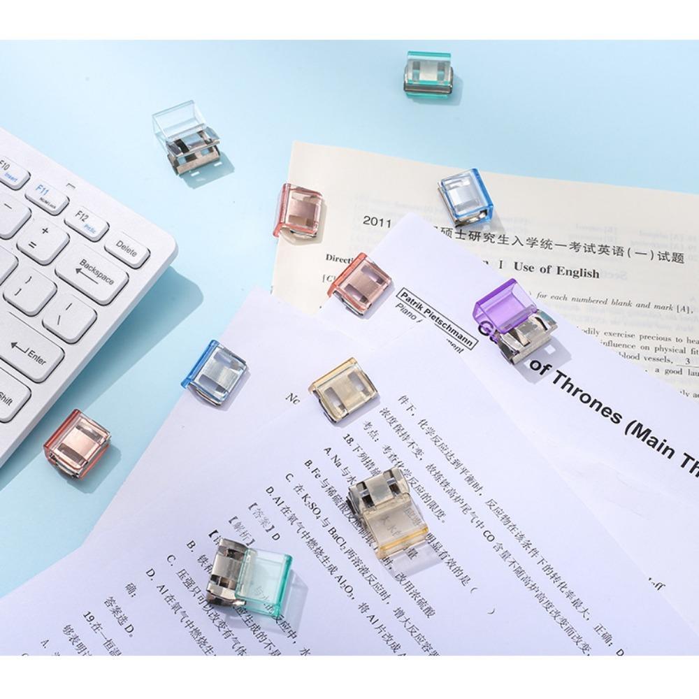 10PCS Small Fresh Push Clip Hand Account Clip Creative Student Test Paper Clip Office Photo File Storage Clip