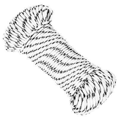 Vidaxl Pleciona Linka Żeglarska, Biała, 5 Mm X 100 M, Poliester