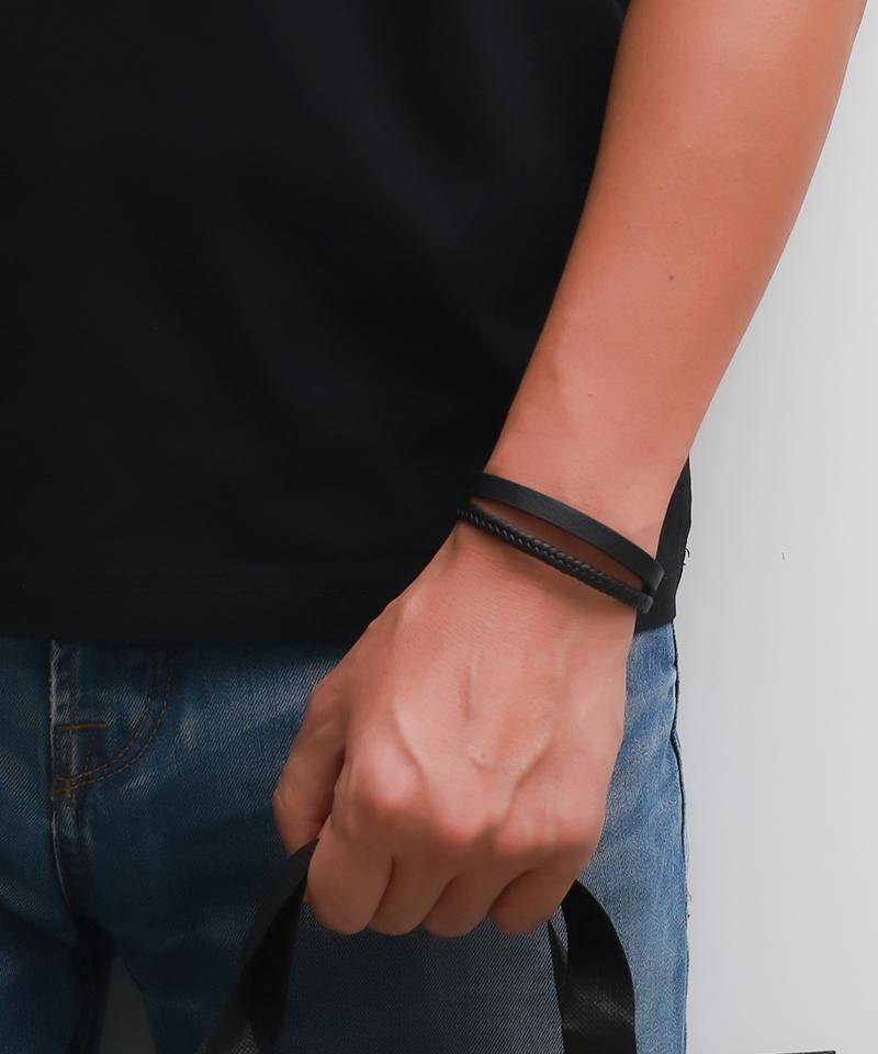 Blancier Bm258B1179 Black Layered Cowhide Men'S Bracelet