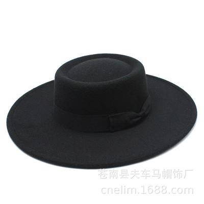 Chapeau en laine Chapeau de cowboy Chapeau haut de forme jazz rétro ancien Automne et hiver Chapeau en feutre