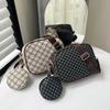 Vintage Trend Quadratische Umhängetasche mit kleinem Beutelmuster PU-Leder Damen Schultertasche