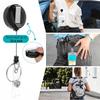 Professionele ID-kaarthouder Set Dubbele Transparante Hoes met Intrekbaar Lanyard Zwarte Bulldog Clip voor Bedrijf Beveiligingsbadge