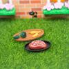 Miniaturartikel Puppen Essen Miniatur Simulation Mini Rotwein Steak Set Modell Spielzeug Für 1/12 Puppenhaus Küchendekor Accessoires