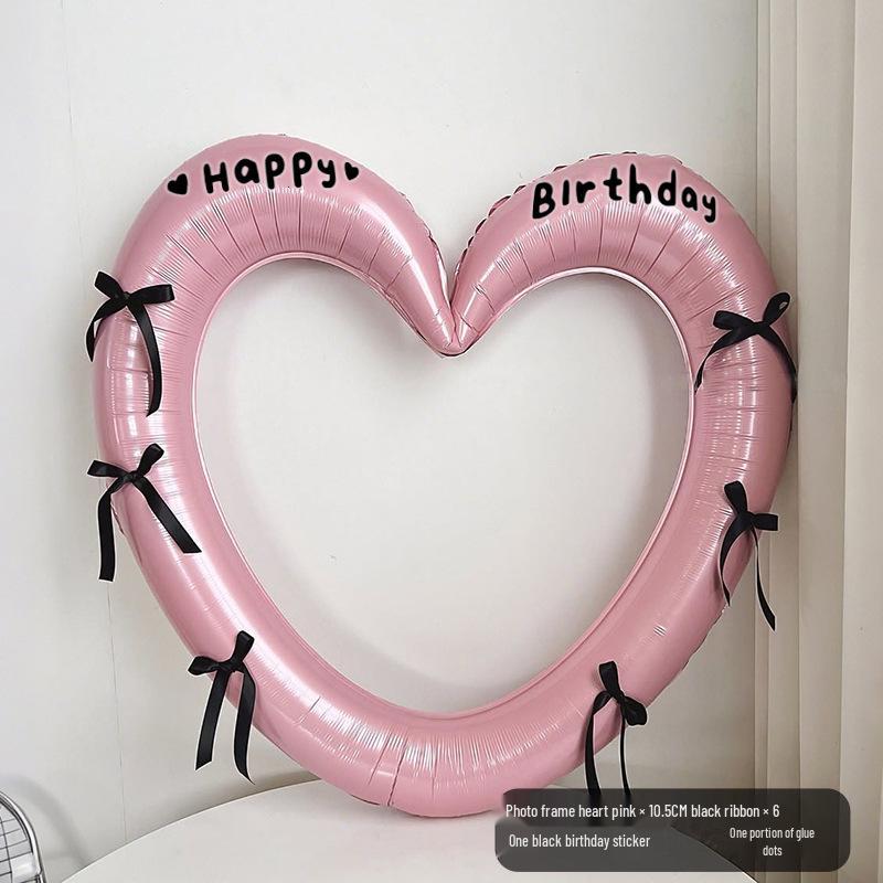 Big Heart Balloon Photo Frame for Kids' Party & Valentine's Day Decorations