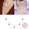 925 Sterling Silver Necklace For Women Color Cross Necklace Charms Chains Fine Jewelry Choker Bijoux Femme   Trend