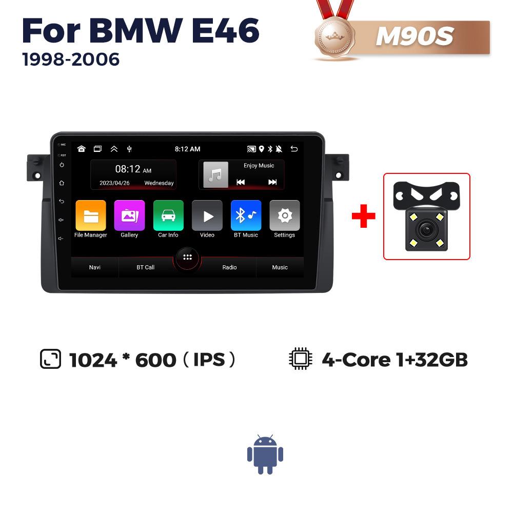 NaviFly GPS-Autoradio für BMW E46 M3 318/320/325/330/335 1998-2006 WIFI Android Smart System Carplay Auto 2 Din Head Unit