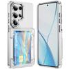 Soporte Plegable para Tarjetas Ranuradas Estuche Transparente Para Samsung S26 Ultra S25 Plus S24 S23 Cartera Transparente Soporte Cubierta de Acrílico PC a Prueba de Golpes
