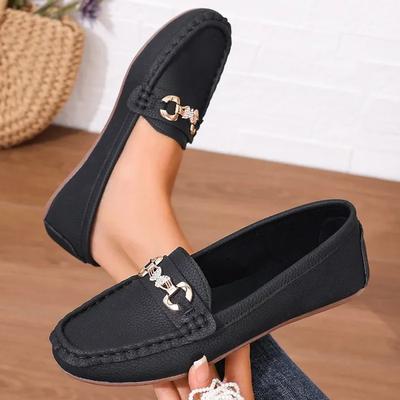 Women's Casual Slip On Mary Jane Shoes  Spring Autumn Comfortable Round Toe Solid Soft Sole Flat Loafers  De Mujer