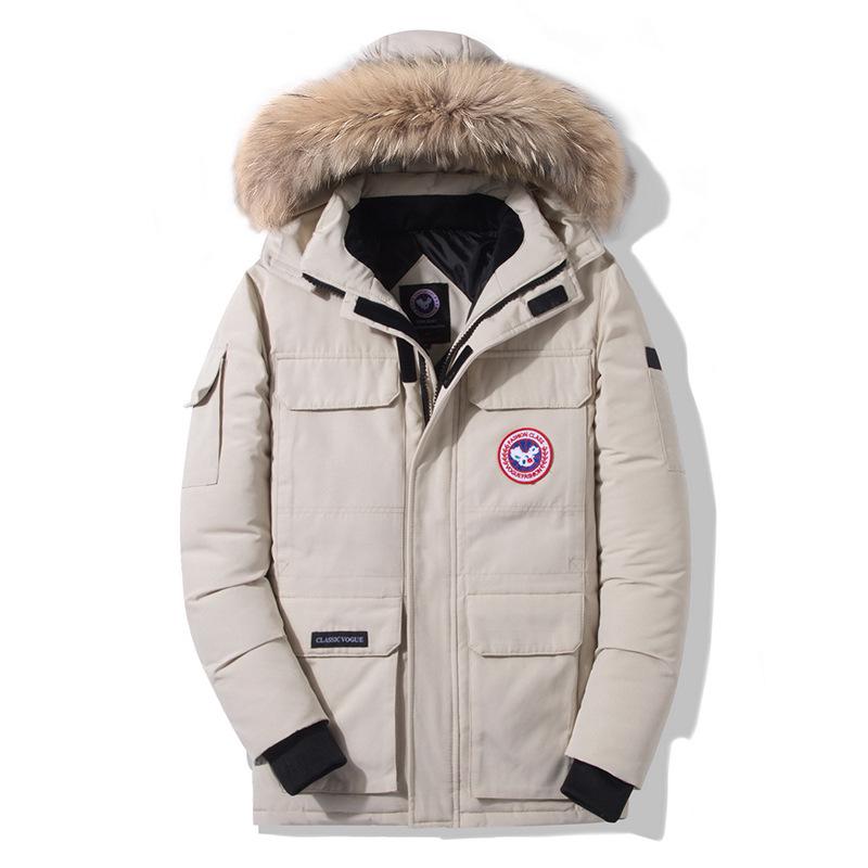 Damen Daunenjacke Winter 2025 mit Unisex-Passform und großem Pelzkragen