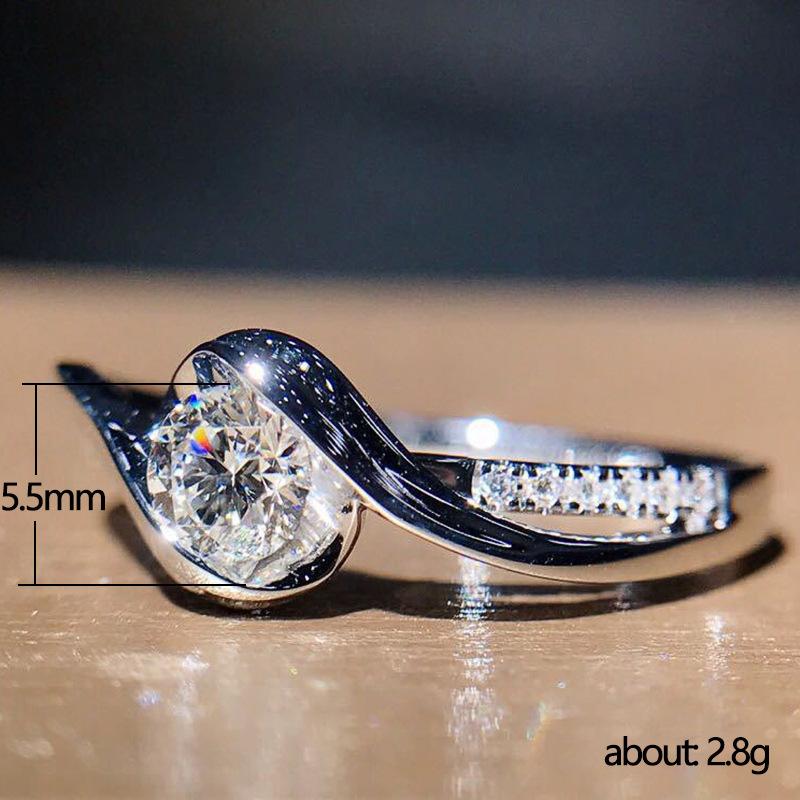 Creative Twisted Arm Eight Hearts Eight Arrows Zircon Ring Female, Engagement Ring