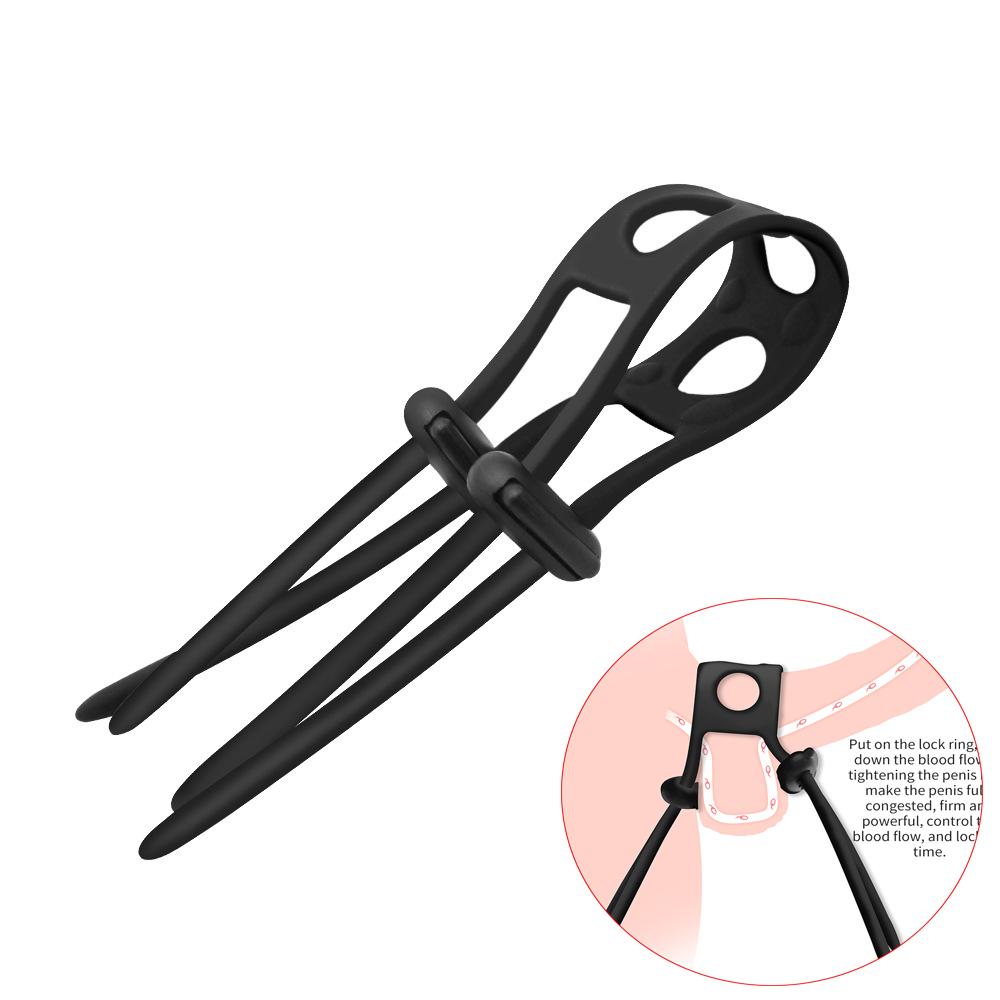 Adjustable Penis Ring Rope Silicone Cock Ring Bdsm Toys for Adult Male Chastity Belt Lasting Cockring Sex Shop Delay Ejaculation