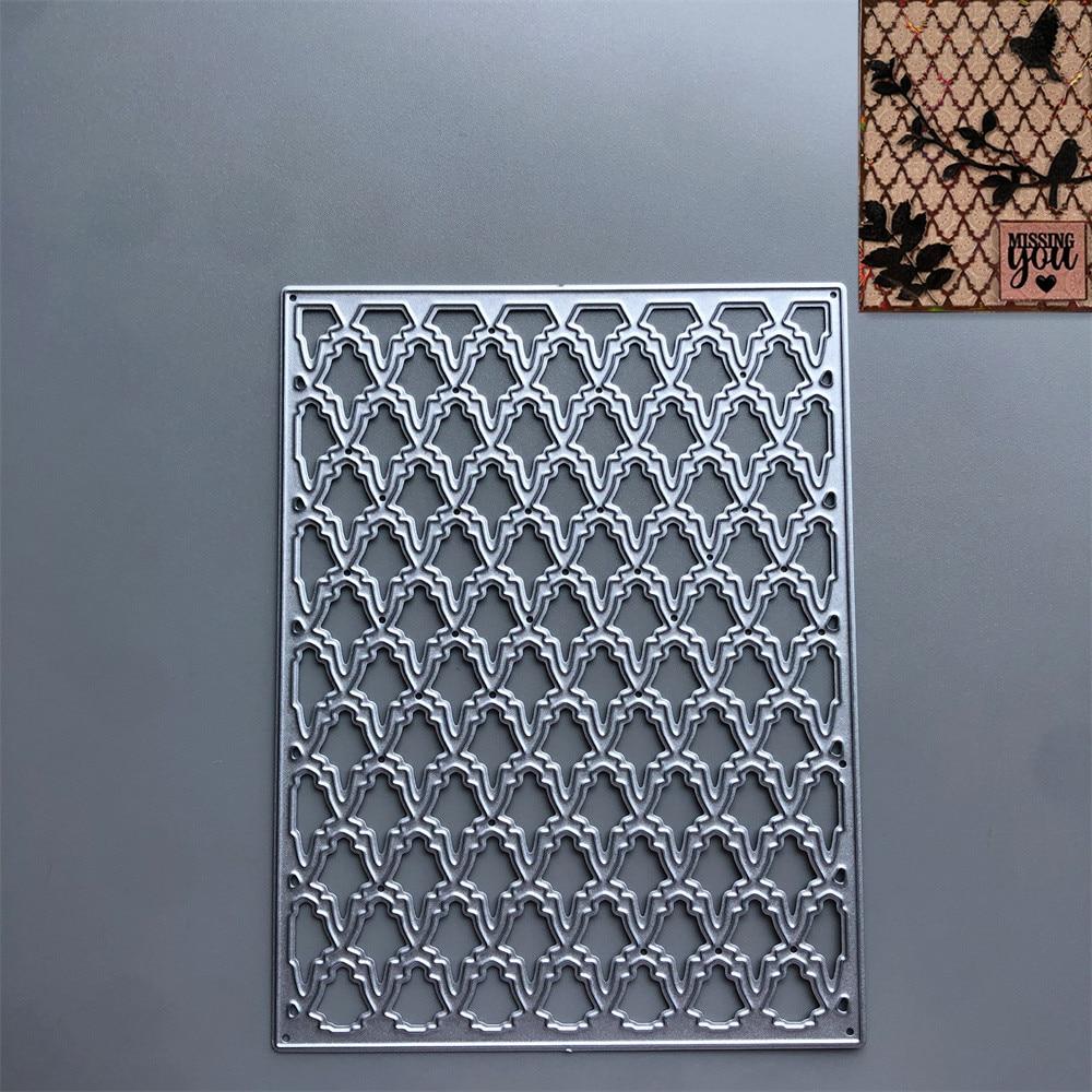 Buy 2022 NEW Grid Background Metal Cutting Dies DIY Scrapbooking ...