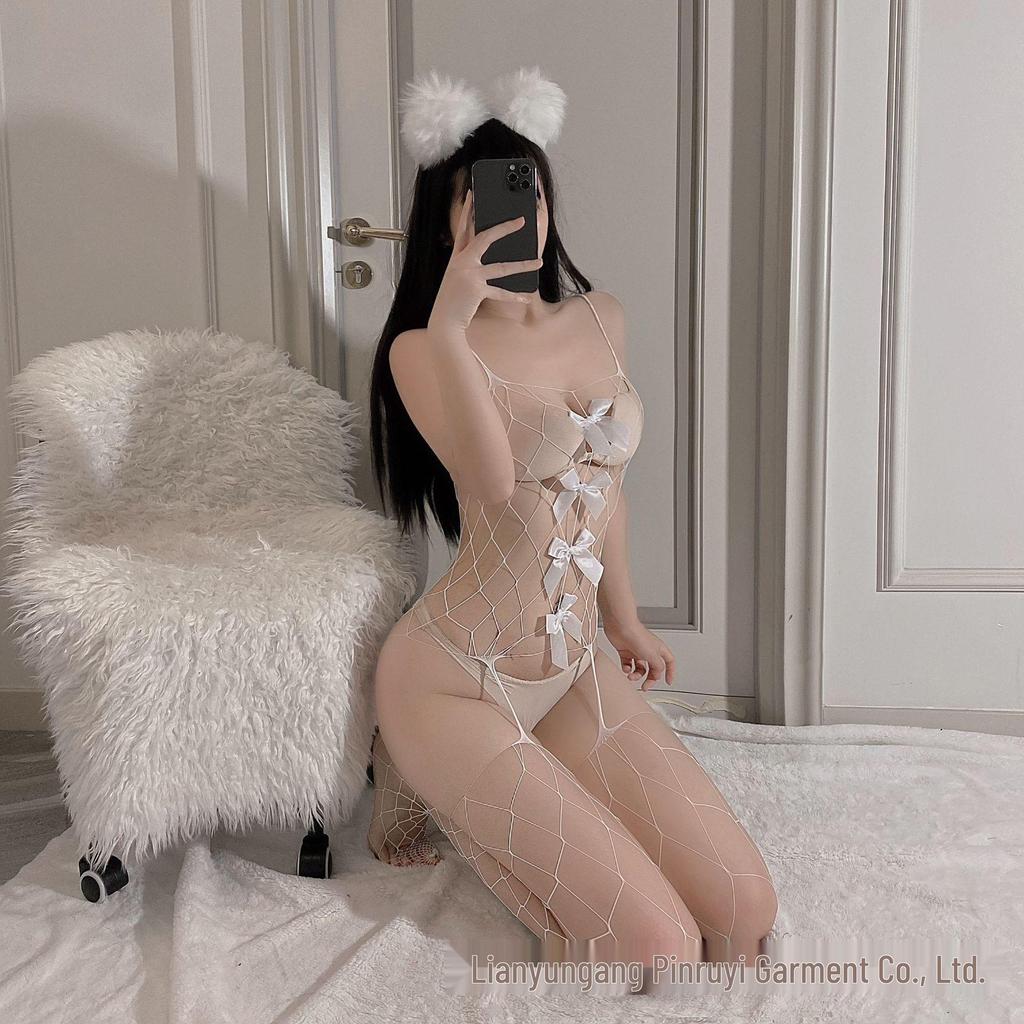 Dirty Rabbit Sexy Plus Size Mesh Bodysuit & Stockings Set