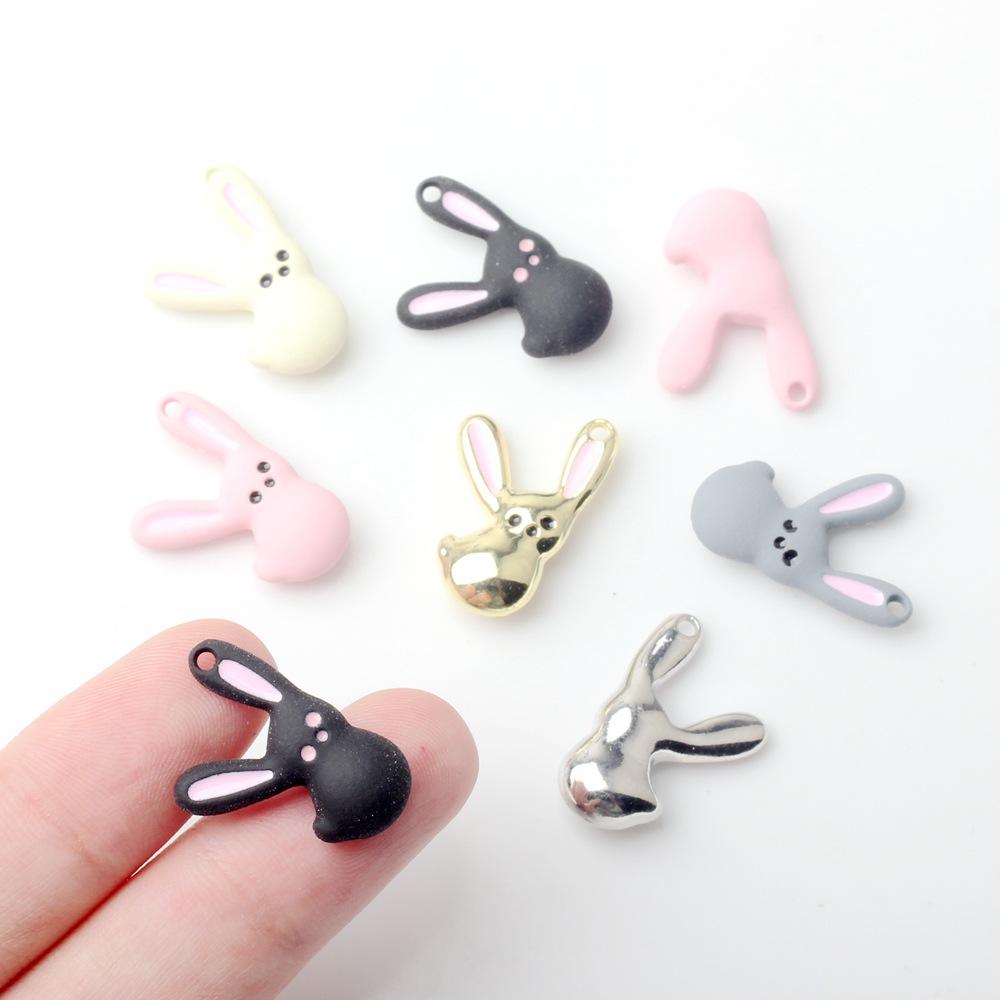 10pcs Color Cute Rabbit Animal Pendant Charms For Jewelry Making Handmade DIY Bracelet Earrings Necklace Key Chain Accessories