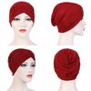 1Pc Hijab Breathable Solid Color Female Head Wrap Cross Forehead Polyester Headwrap Women's Turban
