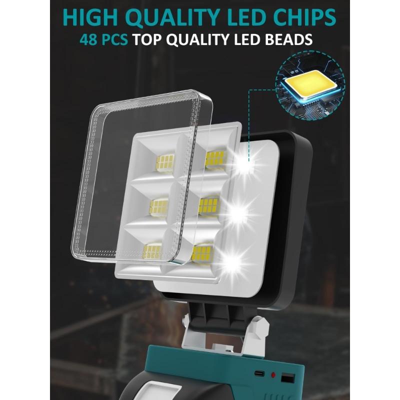Solid ABS Multi Functional Work Light with Adjustable Head for Car Repair Camping and Night Tasks High Luminances