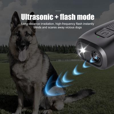 Anti Barking Device Ultrasonic Dog Barking Deterrent with LED Light 3 In 1 Handheld Puppy Trainer Bark Control Dog Repellent Tool