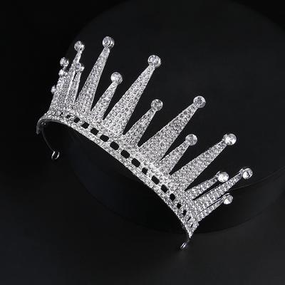 Bride Silver Crystal Girls Crown Wedding Hair Accessories Wedding Dress Accessories European Birthday Headdress King Hair Crown