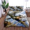 3D Print World Ranking Air Fighter Soft Duvet Cover Set UK Single Double Quen US Twin Ful King-Sized Dimensionsd Dimensions Bed Polyester Comfortable