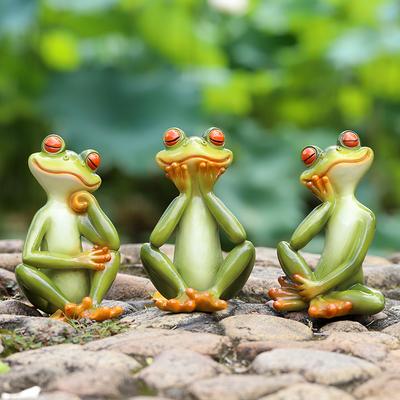 Nordic Cute Frog Statue Yoga Meditation Frog Figurine Home Garden Animal Decoration Indoor Desktop Decoration Resin Handicrafts