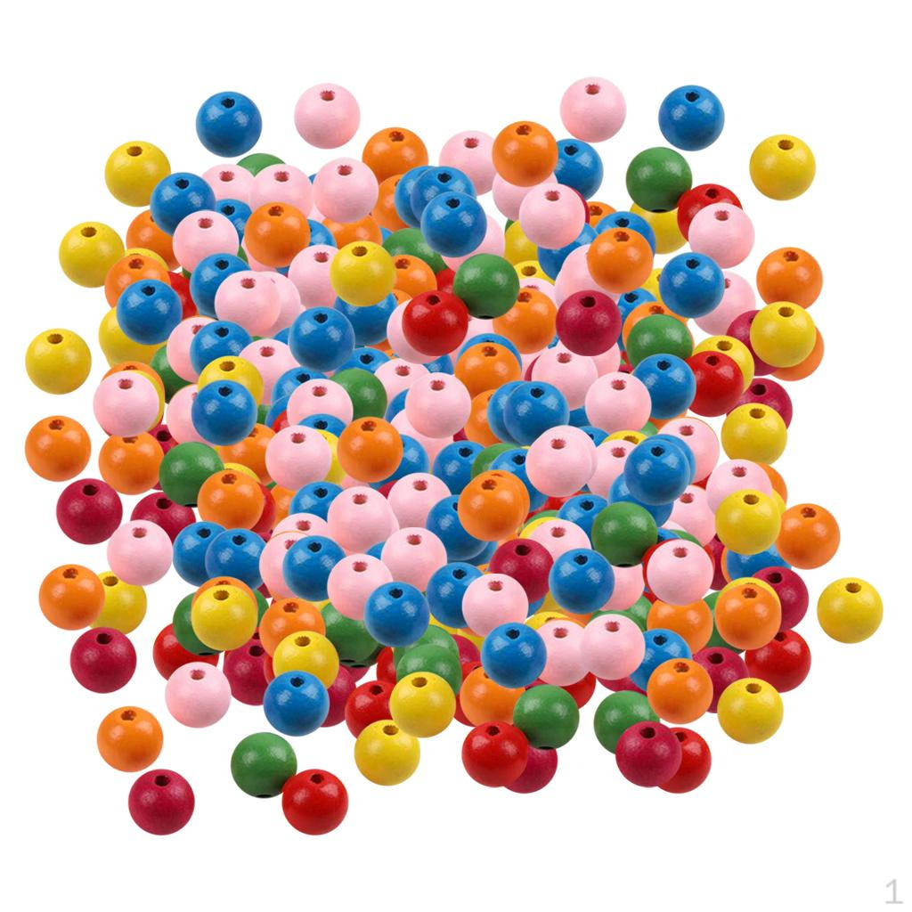 Разноцветные круглые деревянные бусины россыпью, ручная работа для украшений 8mm
