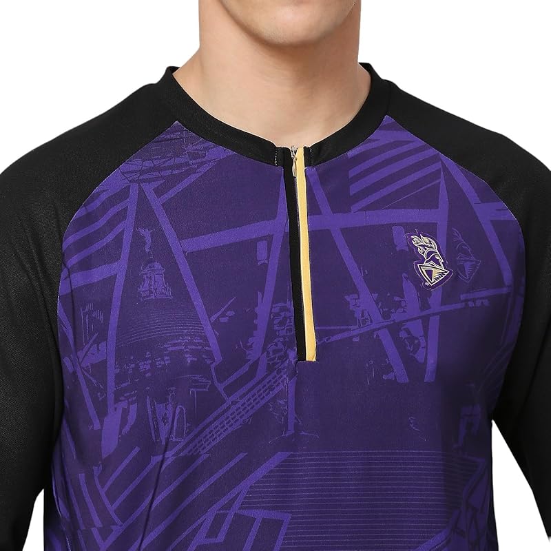 Playr X Kkr Howrah Long Sleeve Tee - MenS Regular Fit Sports T-Shirt, Comfortable, Lightweight Sportswear For Match, Tra 0 чёрный