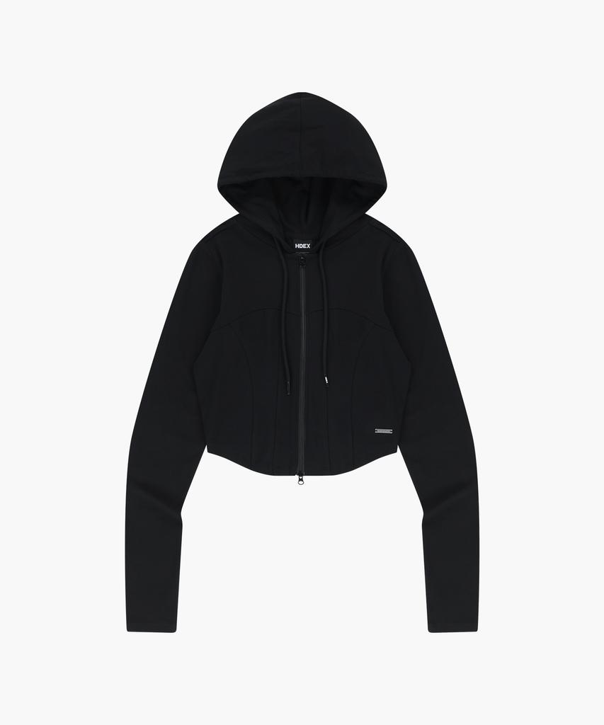 Hdex Women'S Soft Heartline Zip-Up Hoodie (Black)