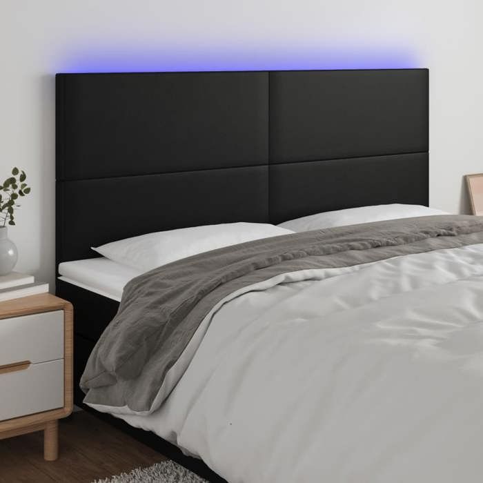 Tête de lit - MAISON EXCLUSIVE - 200x5x118/128 cm - Similicuir durable - LED intégrée multicolore - Hauteur réglable