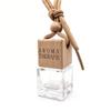 Square Glass Car Aromatherapy Bottle with Wooden Lid - Empty Essential Oil Container
