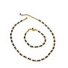 European and American bloggers have the same tiger's eye stone mother shell black agate splicing beaded elegant retro necklace collarbone chain