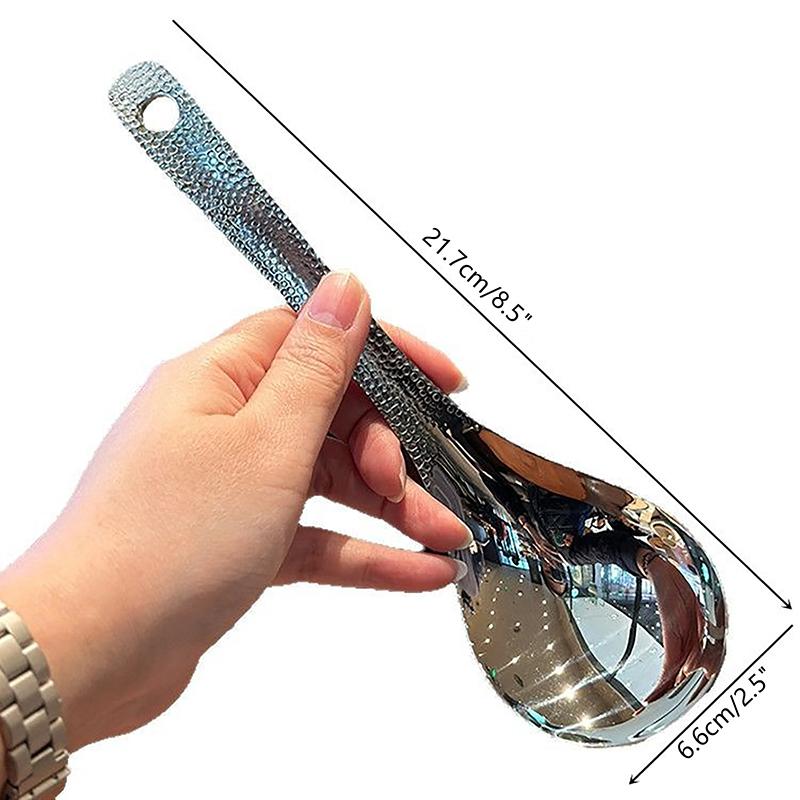 

1 шт. Ложка из нержавеющей стали Корейская с длинной ручкой Посуда Утолщенная Ложка для перемешивания льда Ложка для еды Посуда для улицы