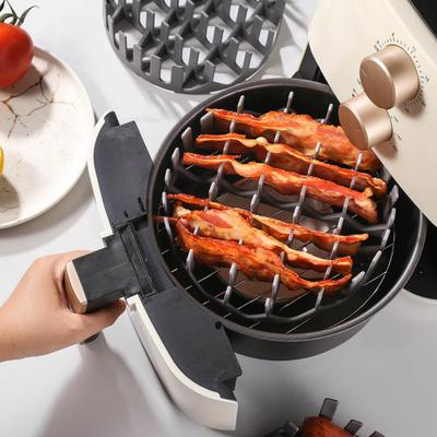 Silikonová vložka do horkovzdušné fritézy s přepážkou Kulatý stojan na vaření hot dogů Opakovaně použitelná vložka Žáruvzdorné silikonové grilovací příslušenství
