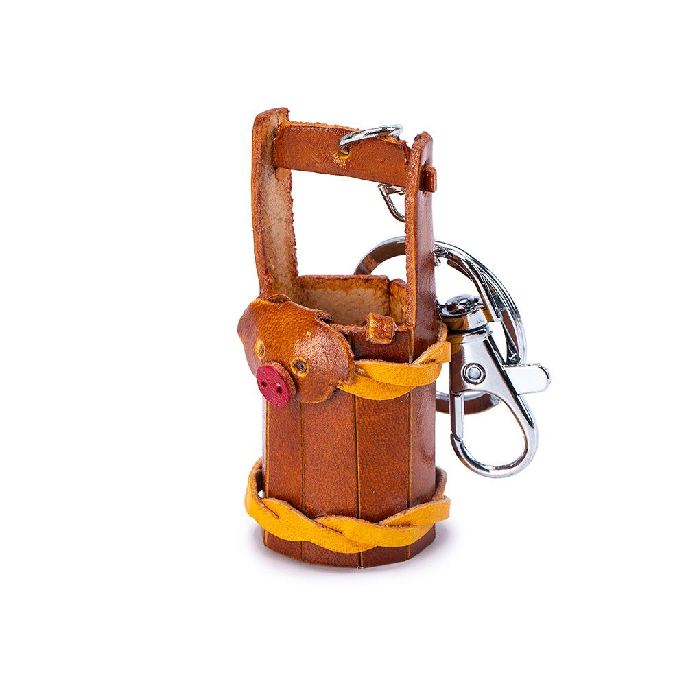 

Новый мини-брелок для ключей в виде животного из коровьей кожи первого слоя, ручной работы, креативный подвес для сумки, автомобильный брелок, универсальный