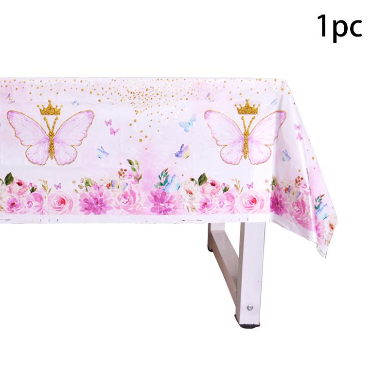 

Butterfly Disposable Tablecloth Plastic Rectangular Spring Butterfly Birthday Table Cover Happy 1st First Birthday Party Decor