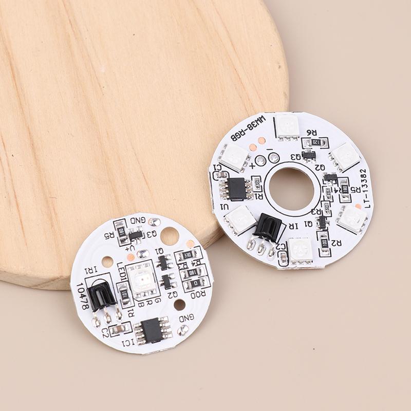 Color Rgb Light Board Round Led Light Source Low Voltage Dc 5V Switch Remote Control For Ornament Base Diy Led
