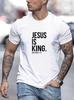 Heren T-shirt Jezus Is Koning Openbaring 17:14 Bijbelvers Christelijk Casual T-shirt