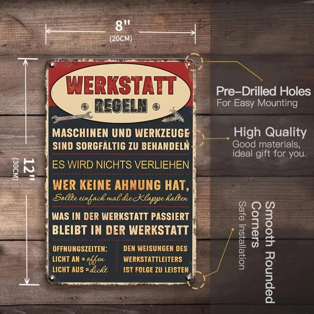 Vintage Workshop Metal Tin Signs Home Decor Wall Art 8x12 Inches